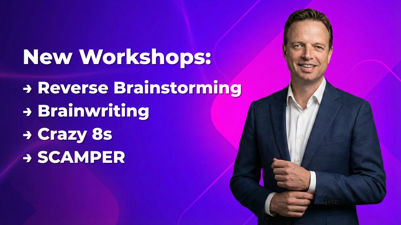 Four new workshops: Reverse brainstorming - Brainwriting - Crazy ideas - SCAMPER