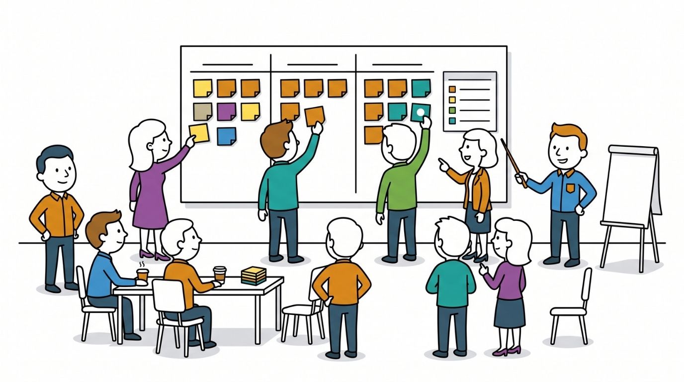 Team retrospective illustration